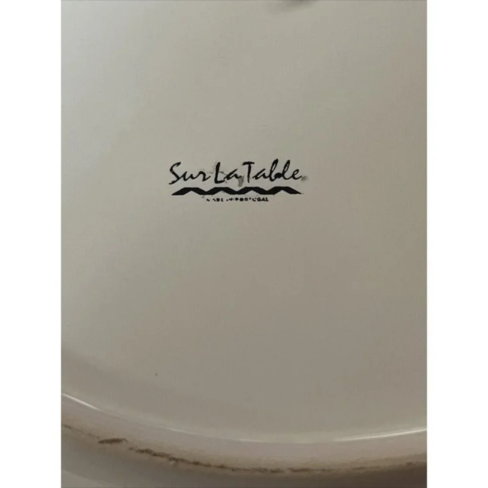 Vintage Sur La Table Portugal Divided Plate White 10” Porcelain Heavy Rare Nice